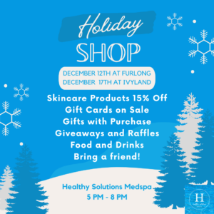 medspa holiday shop skincare event bucks county