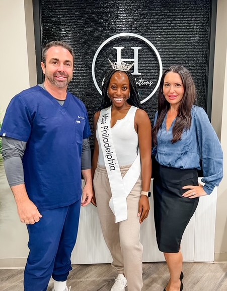 Miss Philadelphia 2024 receives Hydrafacial at Healthy Solutions Medspa in Furlong near Doylestown, PA